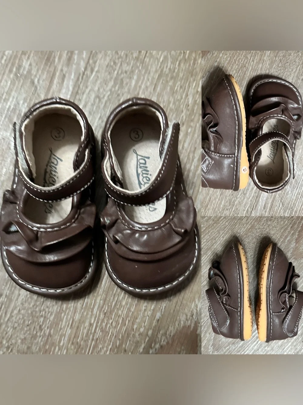 Laniecakes toddler baby  Mary Jane shoes ruffled bow Size 3 Alligator